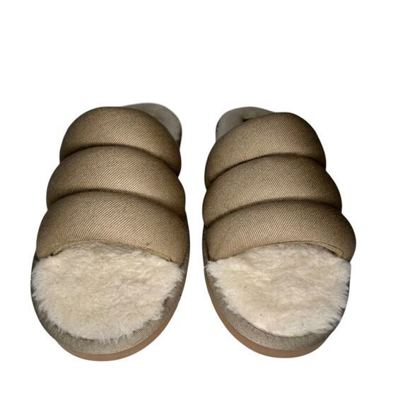 KOOLABURRA by UGG Rommie Mens Slippers Dune Size 9 Slides Fuzzy Comfy Shoes New - Picture 13 of 14